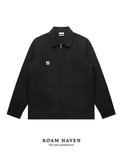 Black Heavyweight  Collared Jacket